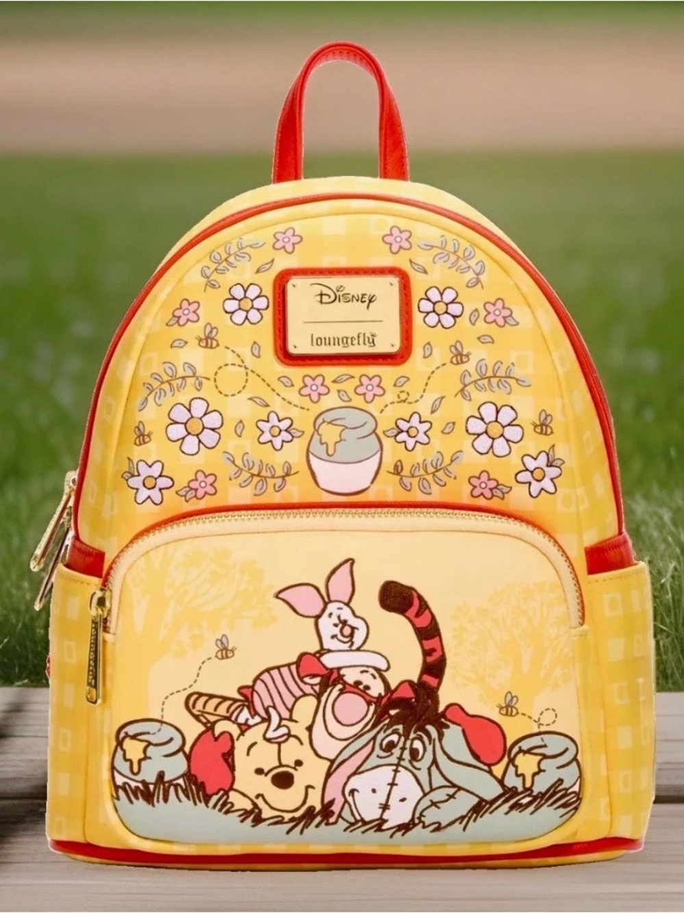NEW Loungefly Disney Winnie the Pooh Floral Gingham Backpack Roo Tigger Eeyore